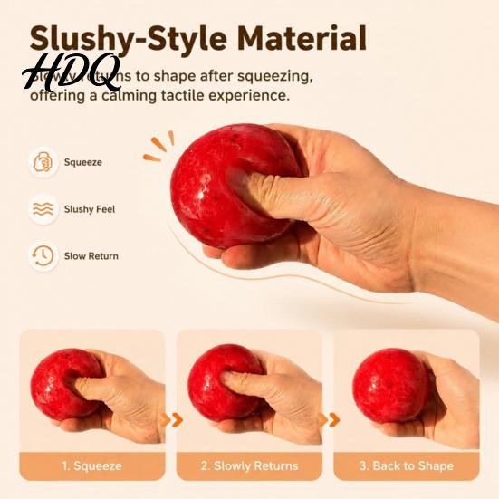 Decompression Squeeze Balls Watermelon Squishy Toy Fidget Moldable Sensory Realistic Cute Fruit Shaped Stress Ball Soft Relief Toy for Office