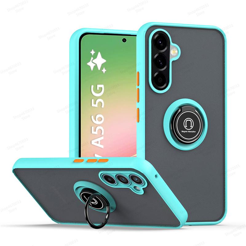 Matowe Magnetyczne Etui Pancerne z Uchwytem na Telefon Dla Samsung A56 A36 A26 A55 A35 A25 A54 A34 A14 A73 A53 A33 A13 A72 A52 Etui Odporne na Wstrząsy