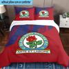 3PCS Blackburn Rovers Fc Crest Printed Bedding Set, Includes A Duvet Cover and Two Pillowcases for Bedroom, Suitable for All Seasons