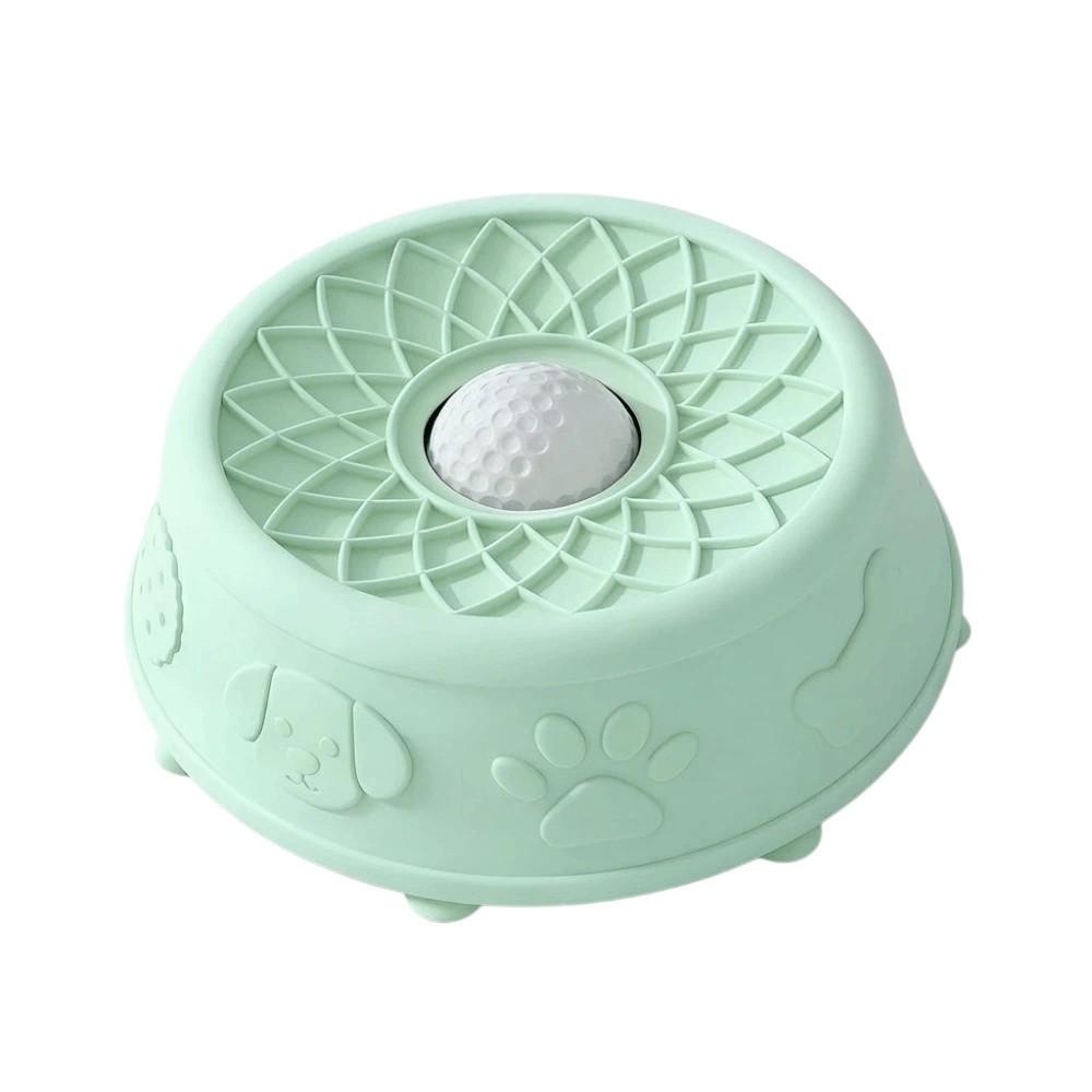 

Silicone Pet Lick Toy Bite Resistant Interactive Snack Bowl Slow Feeder for Puppy Kitty Training зелёный