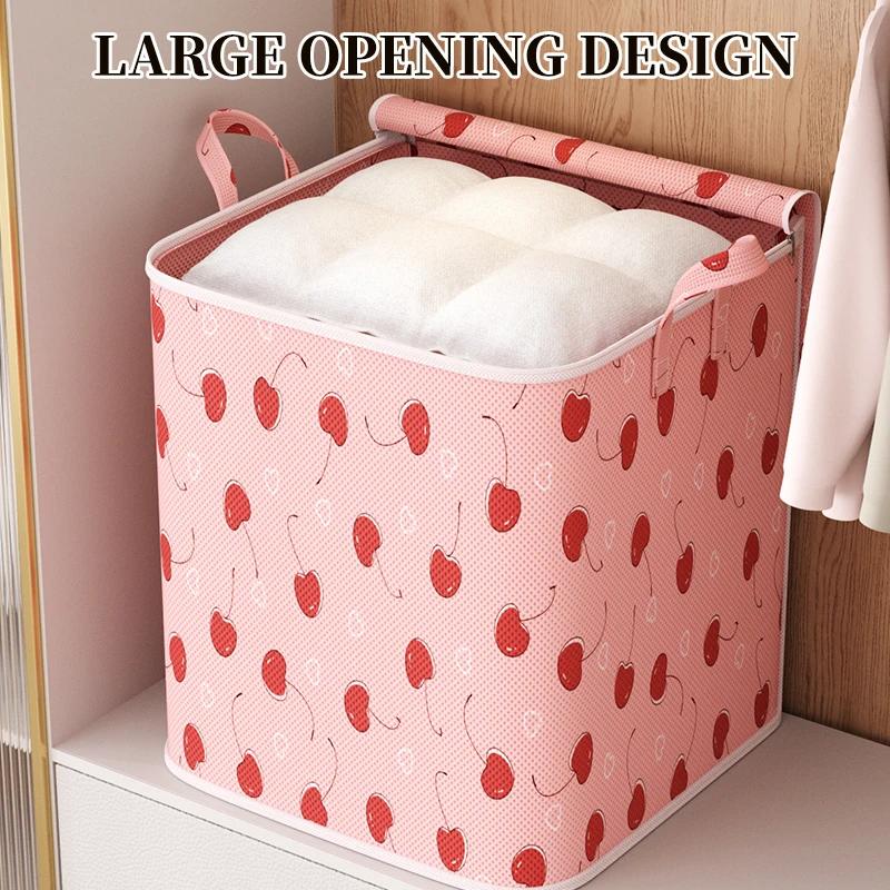 2pc Household Large Capacity Clothing Storage Bag Non-woven Material Wardrobe Organizer Quilt Storage Bag Clothing Storage Bag