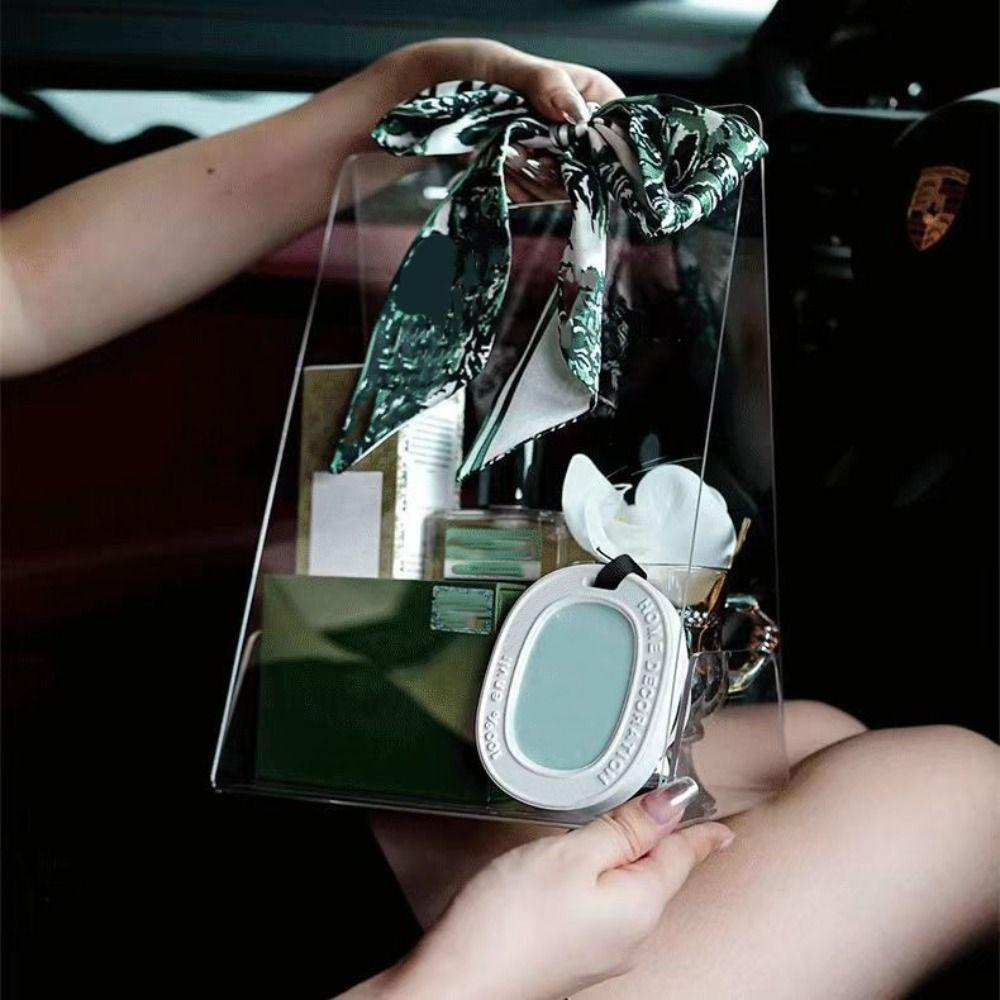 Transparent Acrylic Flower Box Reusable Flower Bag Creative Bouquet Wrapping Bag Wedding Party