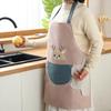 Color Random Household Hand-wiping Apron Kitchen Waterproof and Oil-proof  Chef Overalls Cartoon Print Apron Strap Design