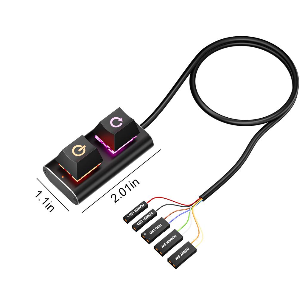 PC Power Button with 6.56FT Cable LED Light Desktop Computer Power Switch Manual Operation for Computer Motherboard