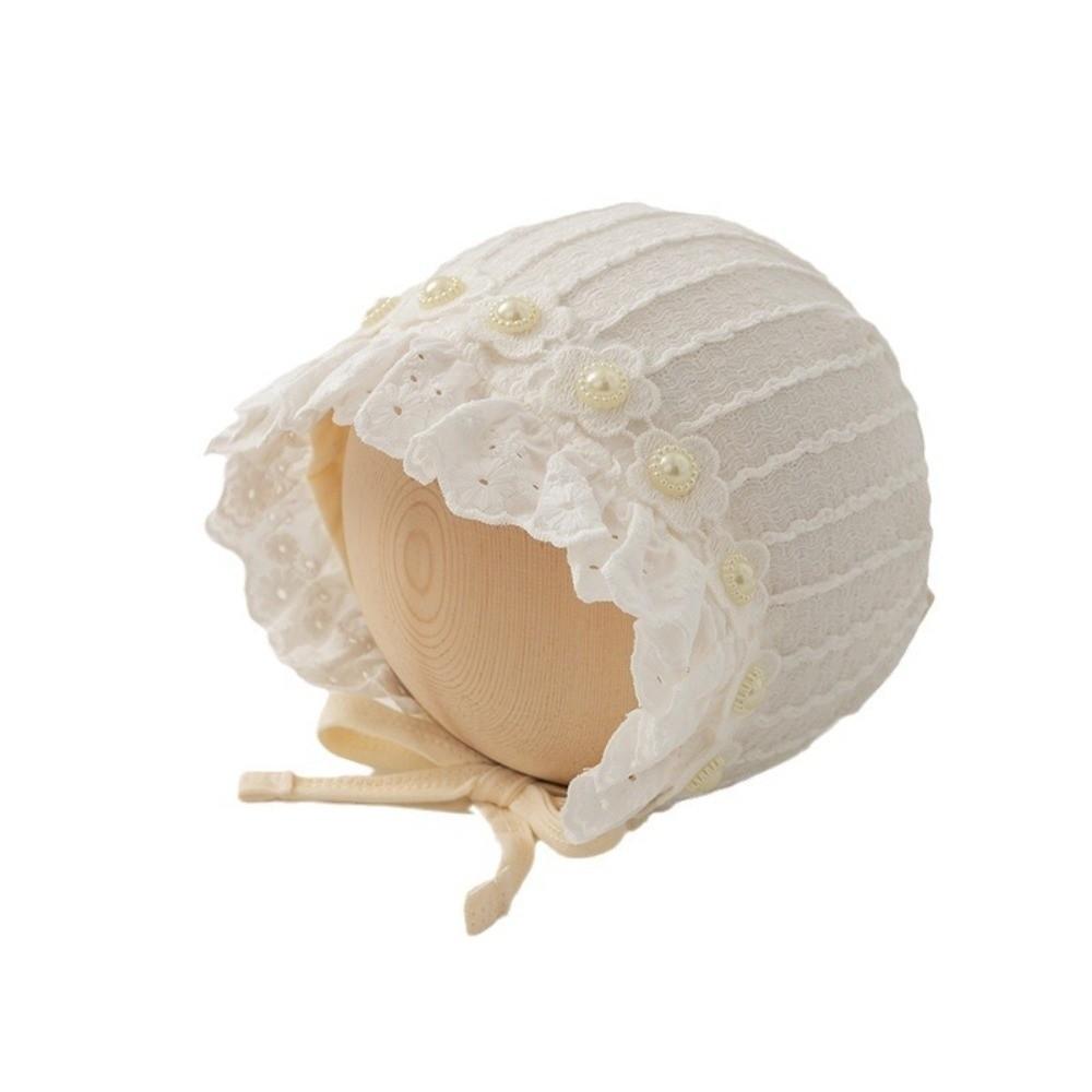 Breathable Cotton Ear Protection Fetal Cap Ruffle Flower Ruffle Hat Bonnet 2-24Month Infant
