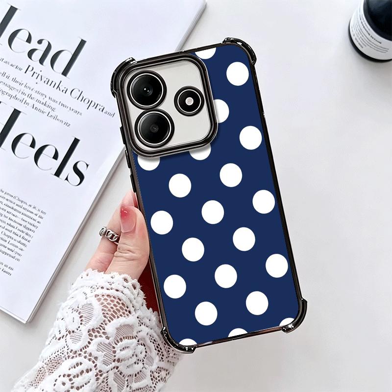 Polka Dots Art Fashion Desgin Plating Phone Case For Xiaomi Redmi Note 14 15 Pro Plus 13 12 11 11S 11T 10 9S 9 5G Anti-Fall Aira