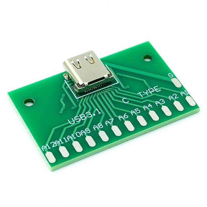 1PCS Type-C USB female Test board USB 3.1 24P female connector Type-C adapter PCB Converter Measure current conduction
