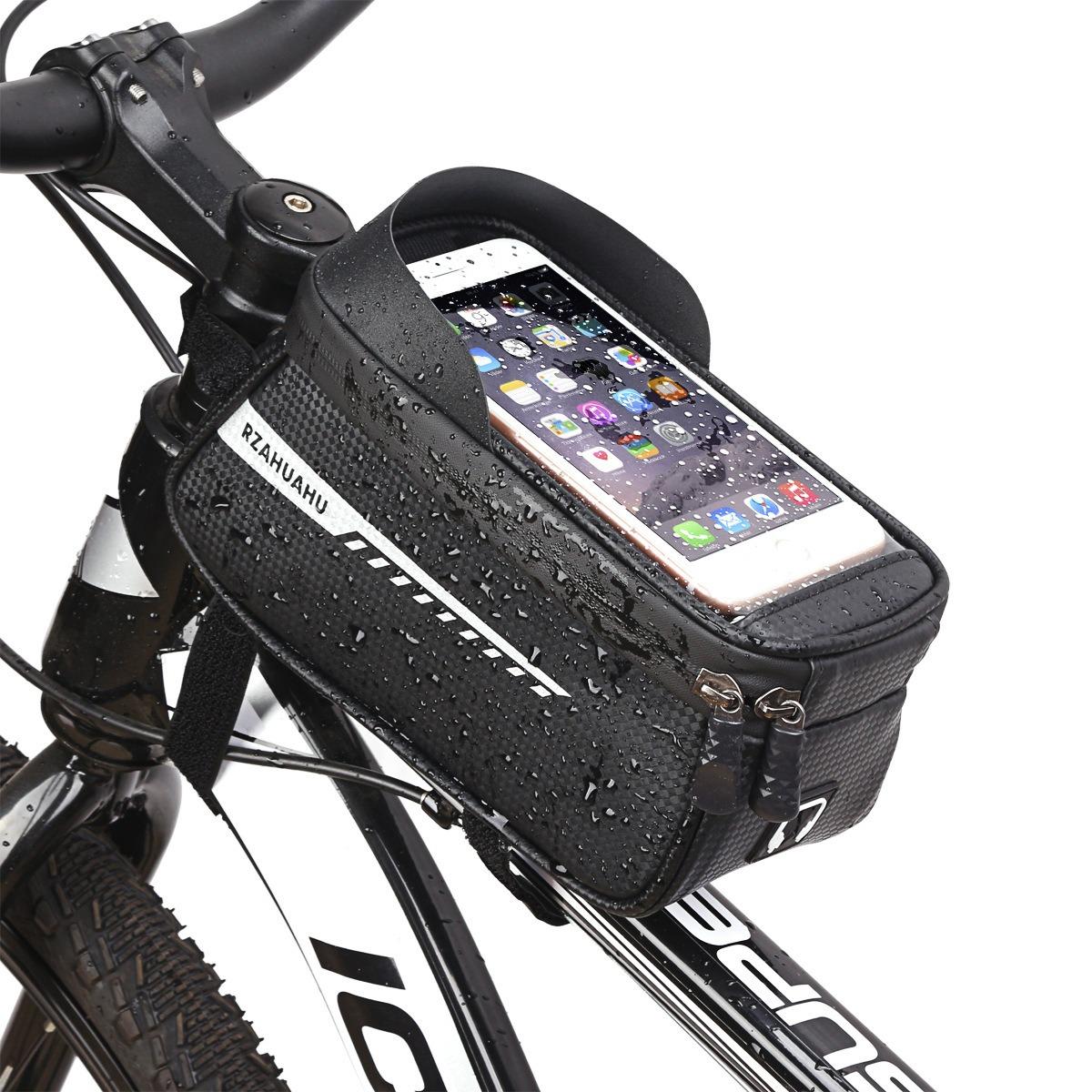 Bike Front Beam Bag Front Tube Cycling Bag with Waterproof Bicycle Phone Case