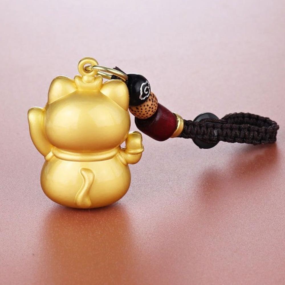 Cartoon Cat Keychain Zinc Zinc Zinc Alloy Cat Bag Pendant Cute Maneki Neko Key Chain  Male