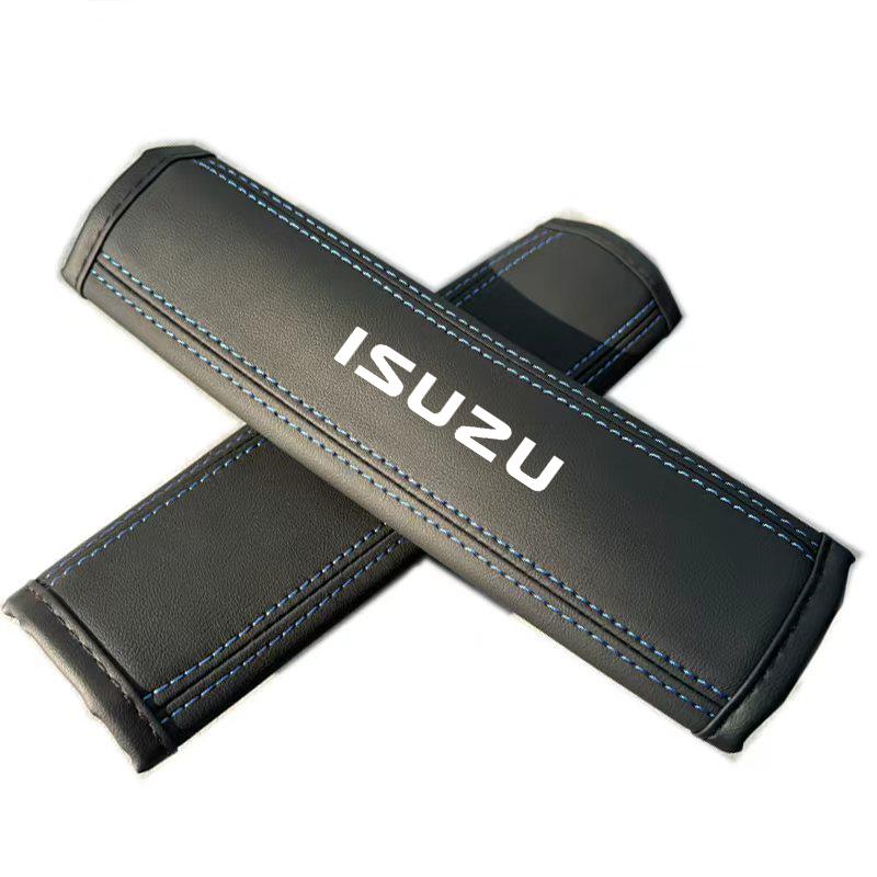 

2PCS PU Leather Car Seat Belt Shoulder Strap Cover Insurance Strap Cover For Isuzu D-MAX D MAX Dmax I II WFR VAN NFR Accessories