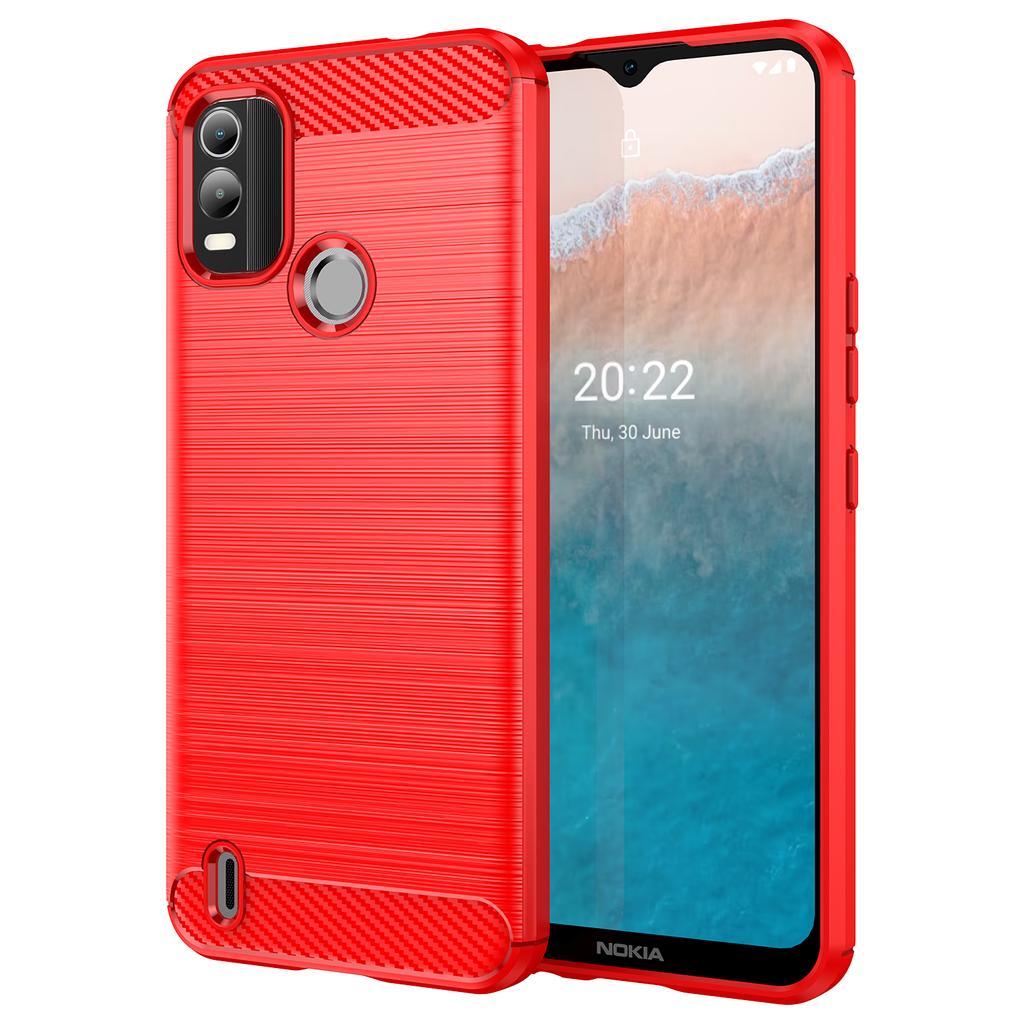 Per Nokia C21 Plus c21+ Custodia Opaca Antiurto Lussuosa Cover Protettiva per Telefono per nokia c21plus Custodie Posteriori Morbide in Fibra di Carbonio