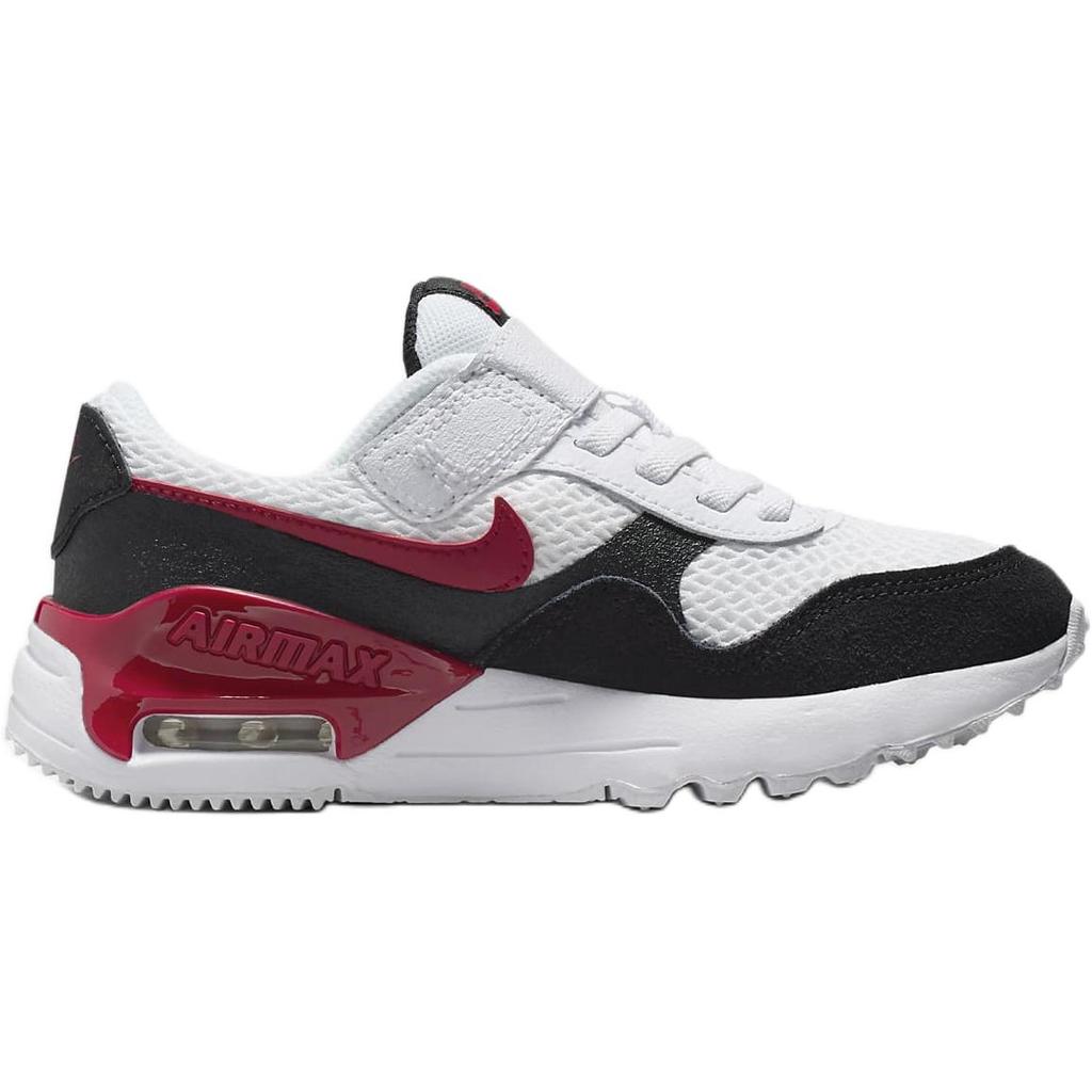 Nike Air Max SYSTM PS White Black Gym Red Kids Sneakers DQ0285-117