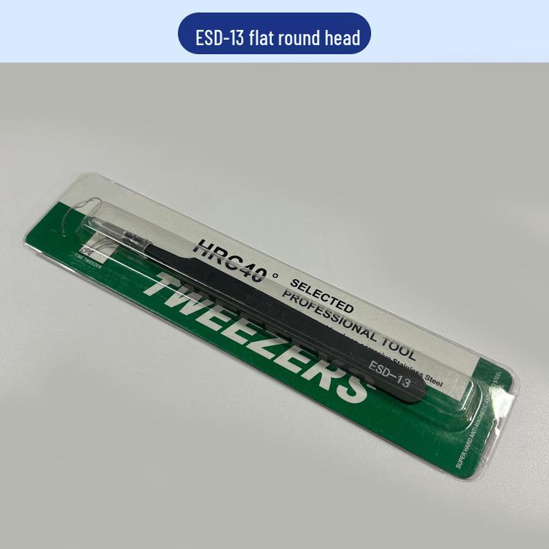 Anti-Static Stainless Steel Precision Tweezers, Curved Tip for Electronics, Eyelash Extensions, Manicure, Bird's Nest Picking, and Hair Removal.