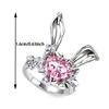 Lovely Rabbit Ear Adjustable Rings Bunny Zircon Jewelry Opening Rings