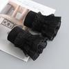 Summer Fake Cuff Sleeve Women Lace Floral Pleated Ruffled False Cuffs Decor Female Sweater Blouse Wrist Organ Lolita Fake Sleeve
