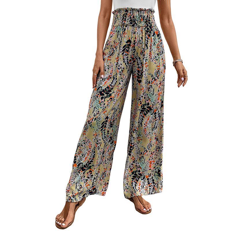 

Summer Smocking Loose Fashion Silm Women s Wide-Legged Pants LC7711405-Foil M code fits (55.00 kg-65.00 kg