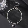 European-American Sparkling Double Layer Heart Pendant Anklet - Women's Multi-layer Beach Peach Heart Jewelry