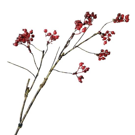 Artificial Berry Pick Realistic Yellow Blue Red Berries Stem Indoor Outdoor Holiday Party Home Office Decoration Faux Plants Branch