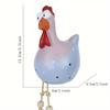 Funny Big-Eyed Long-Legged Chicken Decorative Ornament Rooster Figurine Resin Animal Statue Garden Yard Decoration Home Decor