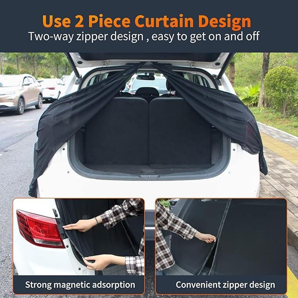 Car  Mesh Screen for SUV Van, Breathable Magnetic Car Screen for Tail Gate  Camping Gear Accessories
