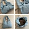 Sweet Bowknot Design Women's Denim Shoulder Bags Commuter Thread Ladies Handbags Casual Lightweight Female Underarm Tote Bag