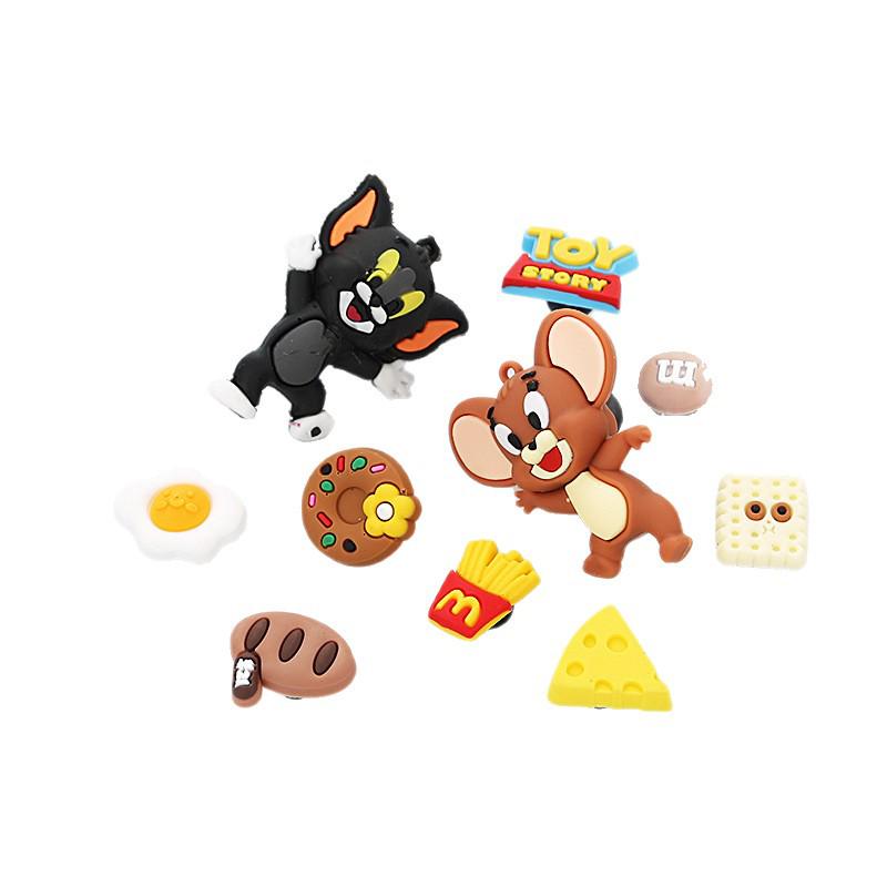 Decorative Tom and Jerry 3D Shoe Charms - Cute, Detachable Cartoon Accessories