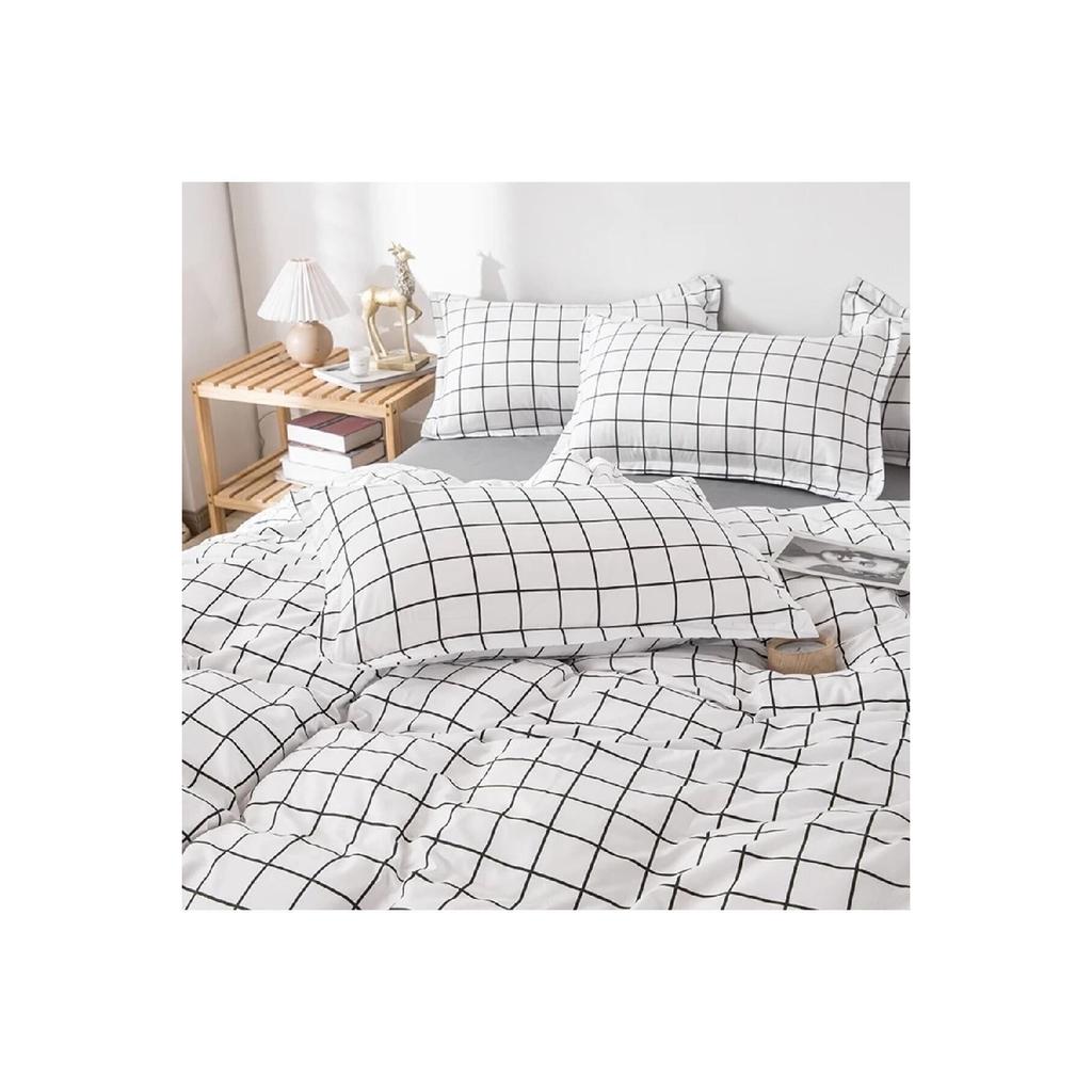 Doppelseitiges Bettbezug-Set, kariert