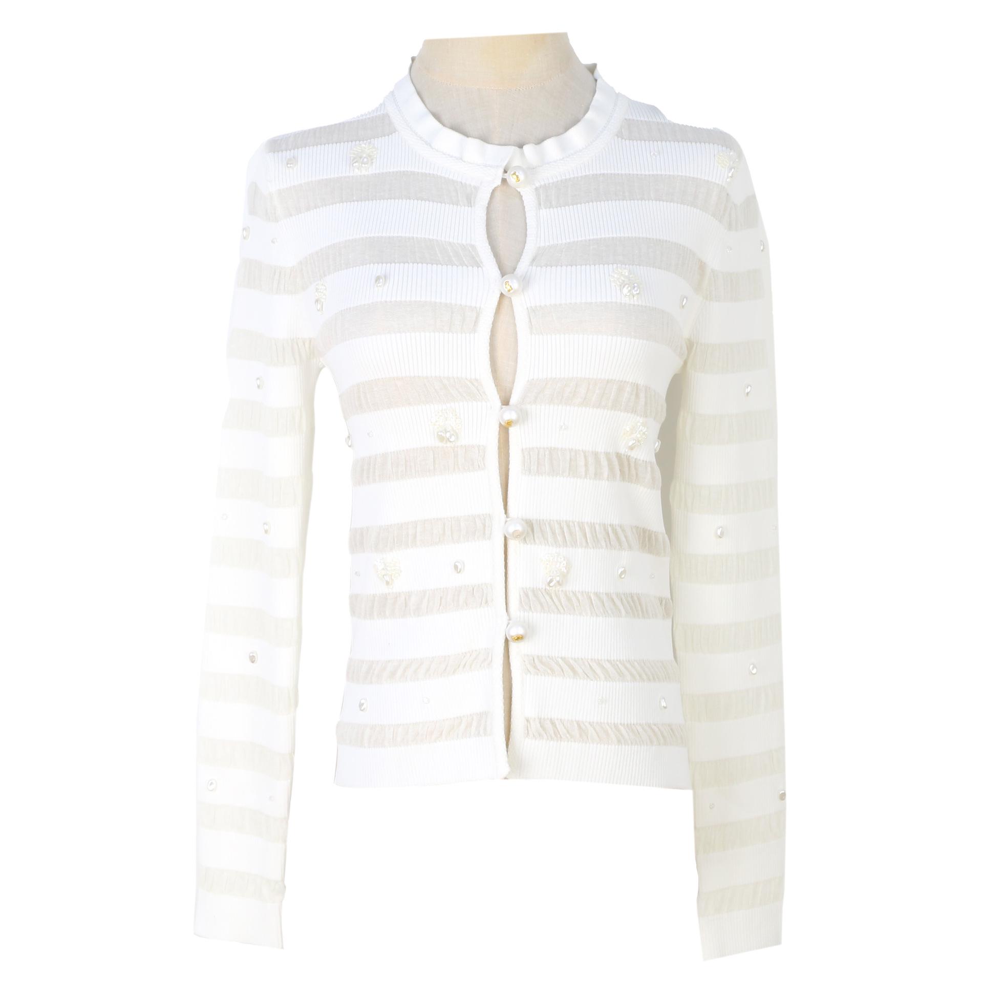 

Женский кардиган Lafite на весну-лето с ажурным круглым вырезом, приталенный - Сладкий стиль, Легкий, Короткая вязка Small