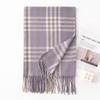 British double-sided plaid fringed scarf atmosphere winter new versatile white warm shawl couple scarf