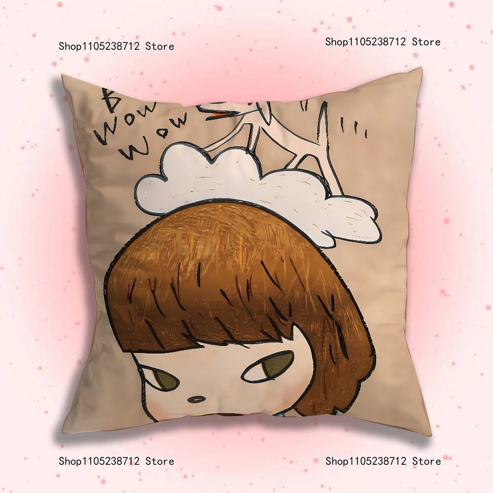 Creative Y-Yoshitomos N-Nara-S Anime Celebrity Merchandise All-Match Printed Pillow Case Sofa Office Room Decoration Protector