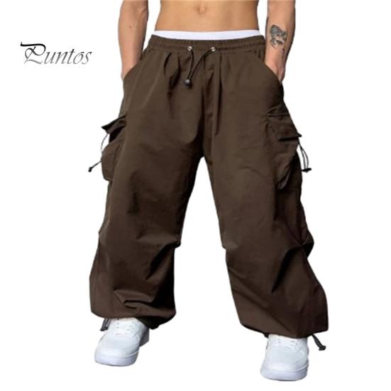 

Мужские брюки-карго на шнурке с эластичной резинкой на талии, свободные с глубоким промежностью и несколькими карманами, однотонные, мягкие, дышащие, полная длина, мужские длинные L