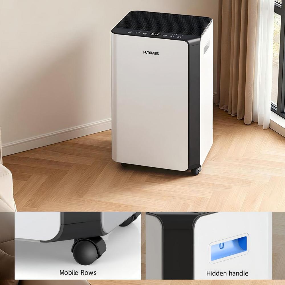 HUMILABS OL20-BD068CF Portable Dehumidifier, 20L Dehumidifier Capacity, Removable Filter, 4.5L Tank & Drain Hose, 3 Modes, 24-Hour Timer