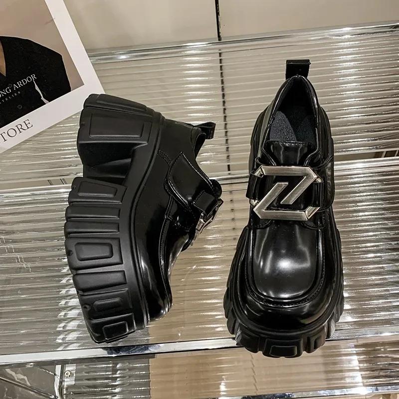 Fashion 8.5CM High Heels Loafers Shoes Women Platform Luxury Shoes Autumn 2024 Chunky Dress Lolita Pumps Mujer Designer Zapatos Casual