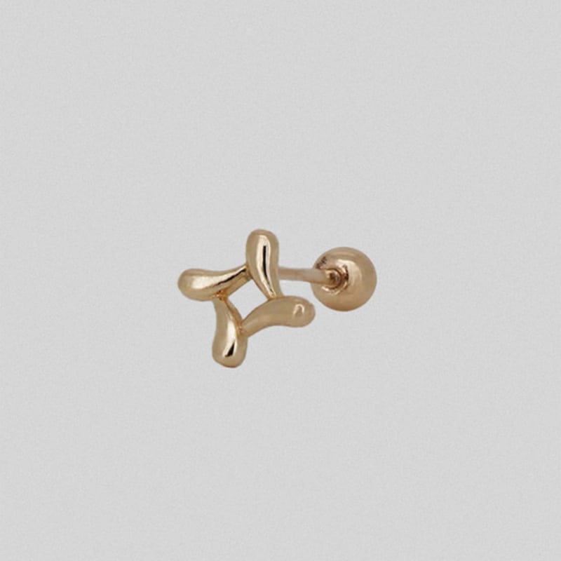 

youngglow 14k sparkle line piercing yellow gold