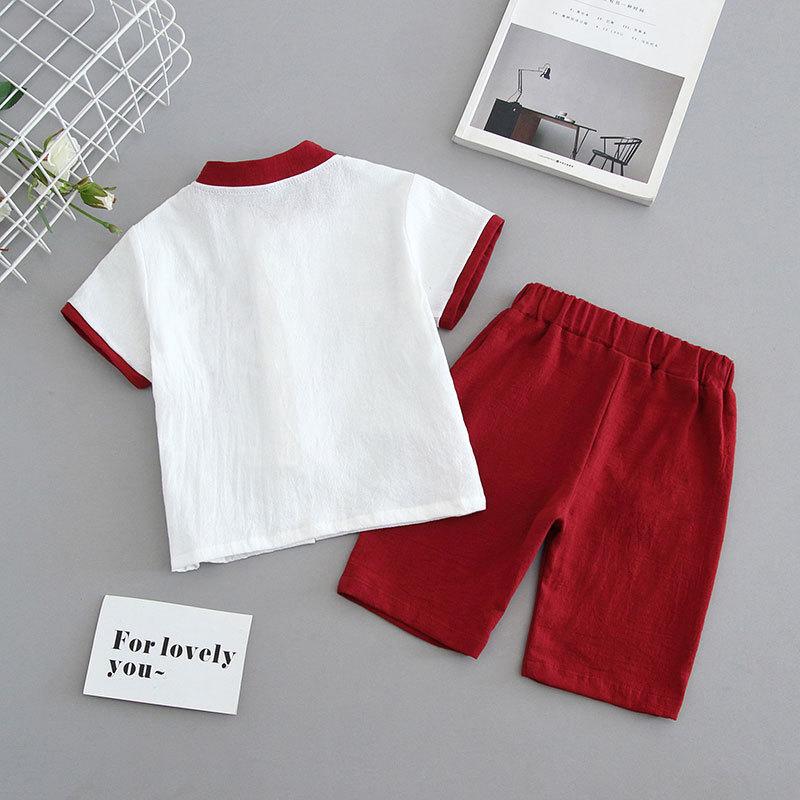 Children's Hanfu Tang Suit Summer Short-sleeved Suit Boys Summer Suit Girls 1-5 Years Old Summer Clothes Tang Suit