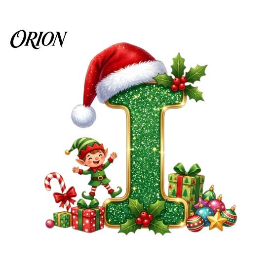 Unique Festive Gift for Family Personalized 26 Alphabet Christmas Ornament with Santa Hat Elf Design, Acrylic Customized Wrapping Tag Hanging