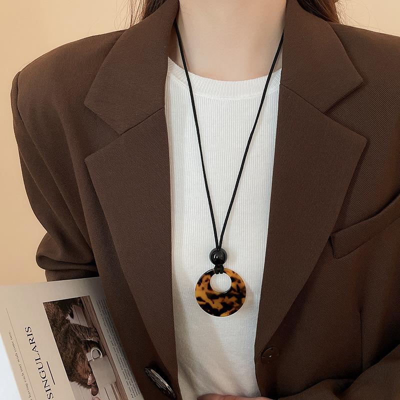 Copper Bamboo Chain Magnetic Glasses Clip Necklace Minimalist Retro Pendant Women's Trendy Fashion Jewelry