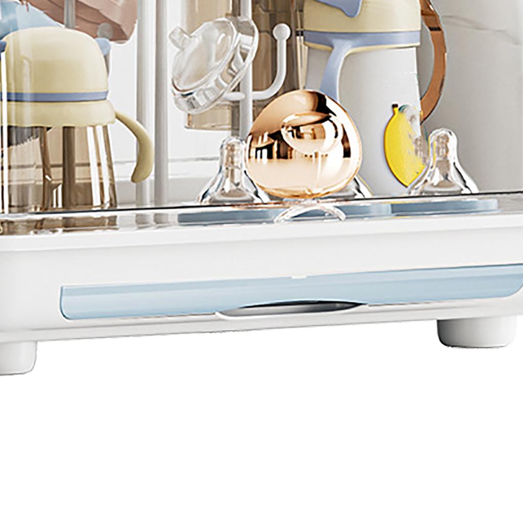 Baby Bottle Storage Box with Lid Dustproof Drying Rack Plastic Cabinet   for Toddler Tablewares
