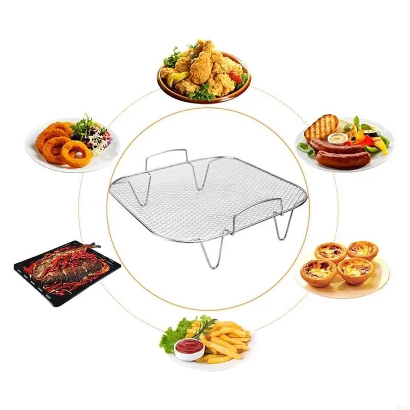 Stainless Steel Air Fryer Grill, Square Air Fryer Baking Rack, Kitchen Household Air Fryer Baking Net, Kitchen Appliance Parts