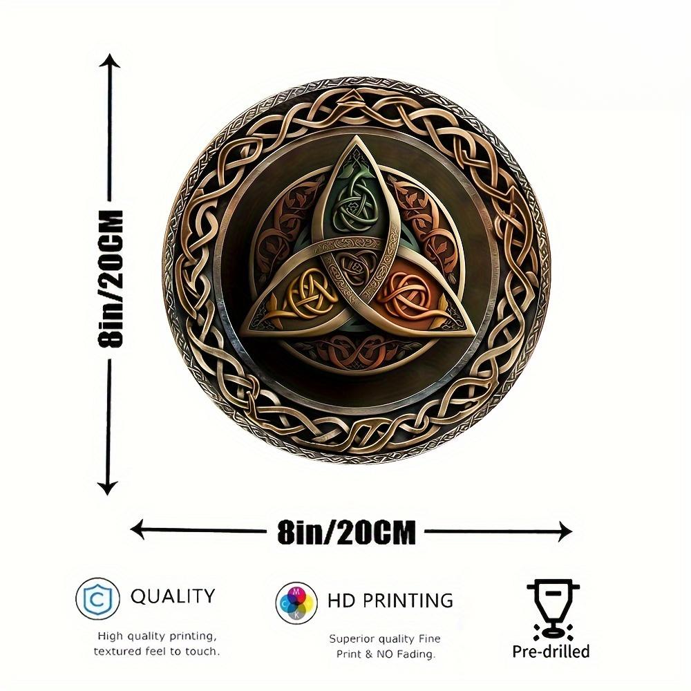 

Алюминиевая настенная табличка с кельтским символом трискелиона 2D (8 x 8 ) - Идеальный подарок для декора дома, сада или патио
