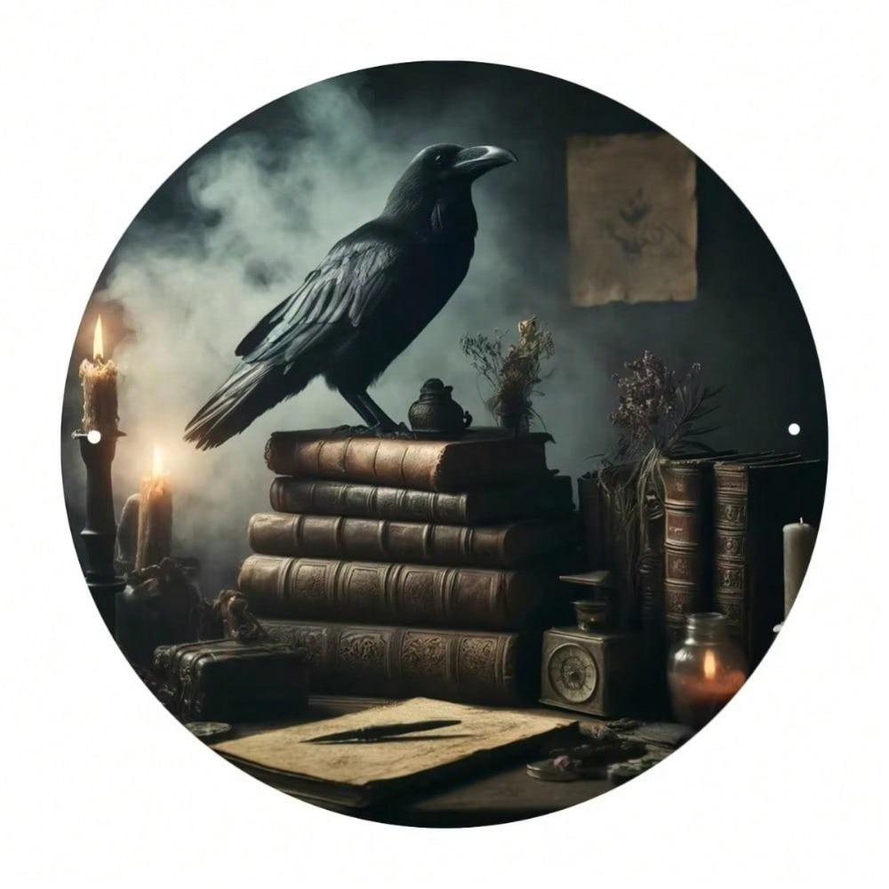 Gothic Crow Metal Wall Art Home Decor Gothic Decor Aesthetic Room