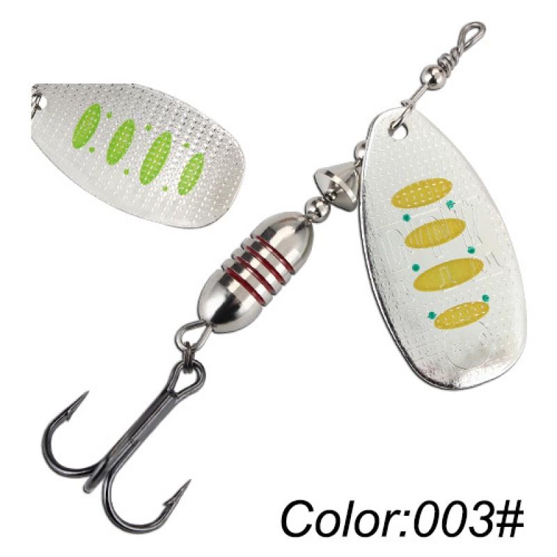 18g Rotating Spinner Lure Bass Pike Fishing Sea Freshwater Artificial Bait With Treble Hook