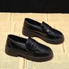 2025 Women's Fashion Thick-Soled Korean Style Casual Loafers - Versatile British-Inspired Leather Shoes