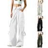 Women’s Fashion Loose Fit Wide Leg Pants with Drawstring Waist and Multiple Pockets for Casual and Athletic Wear