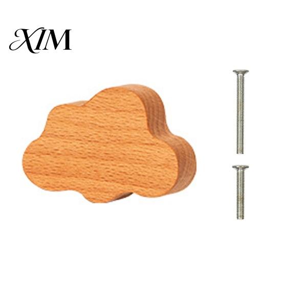 Nordische Stijl Kastknoppen Wolkvormige Houten Knoppen voor Kasten & Lades, Houten Handgrepen Kleine Opbergruimte met Schroeven, Decoratieve Kinderkamer Kind