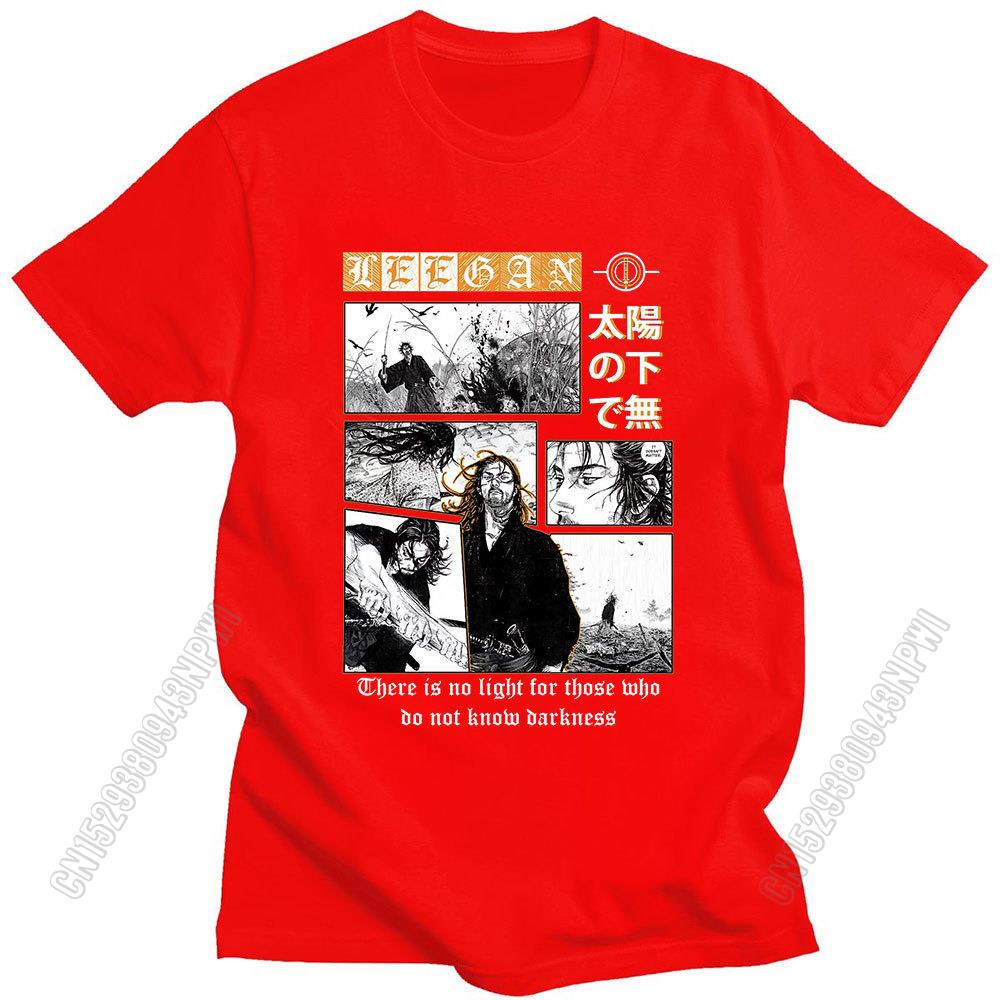Vagabond Miyamoto Musashi Sasaki Kojiro Manga Tshirt Men Colored Panel Pure Cotton T Shirt Hip Hop Birthday Gift Streetwear