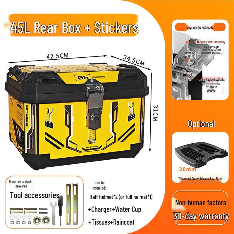 Large Capacity Alloy Trunk for Yadea, Aima, TaiLing, Ninebot, and Limi Electric Scooters