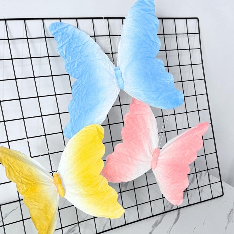 Handmade Crinkle Paper Butterfly Decorations For Storefront Visual Merchandising Event And Photo Backdrops