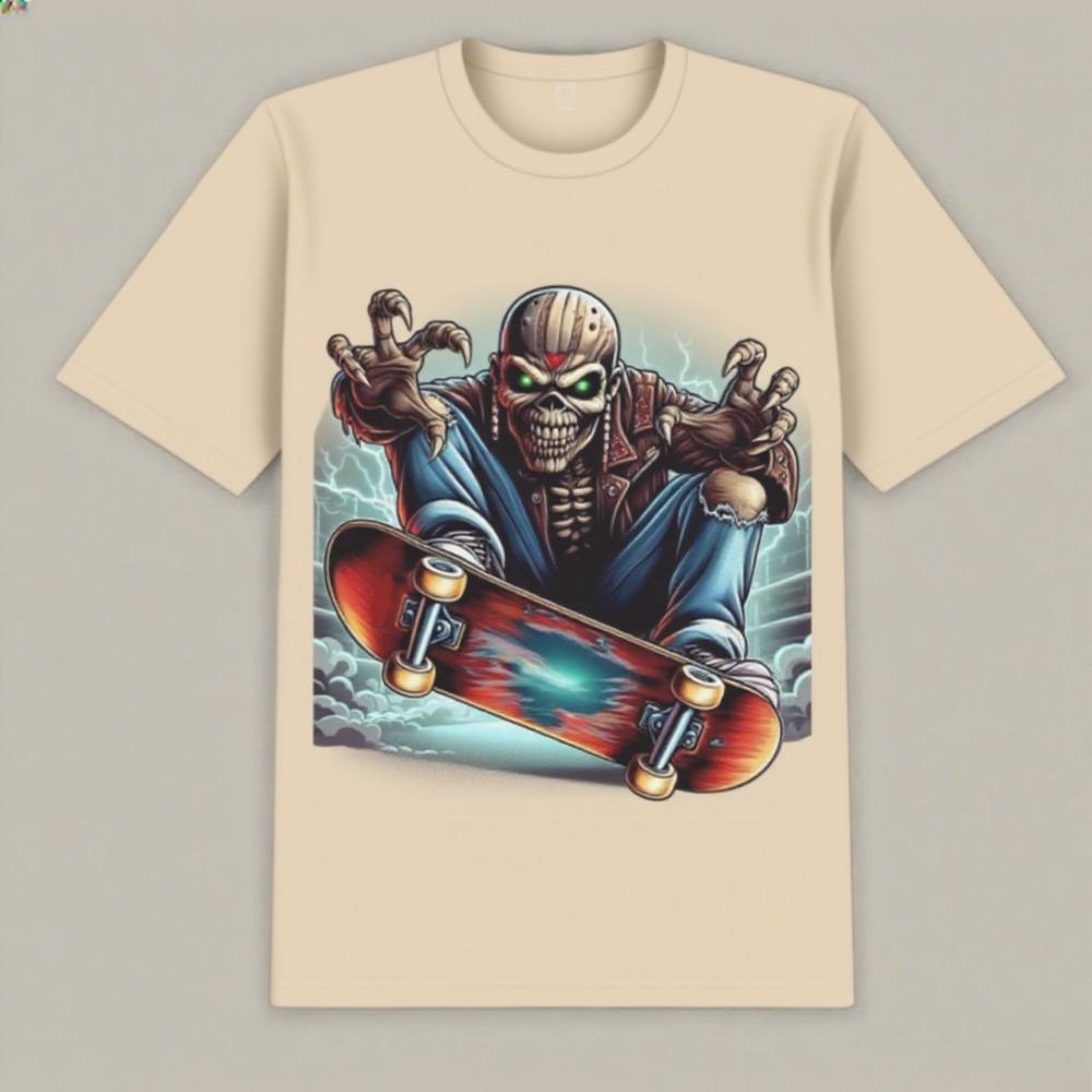 Cotton Short-sleeved Men's New Street Style Breathable Emerging Art Daily Style Trend Printing T-shirt Couple Tide Brand Tops