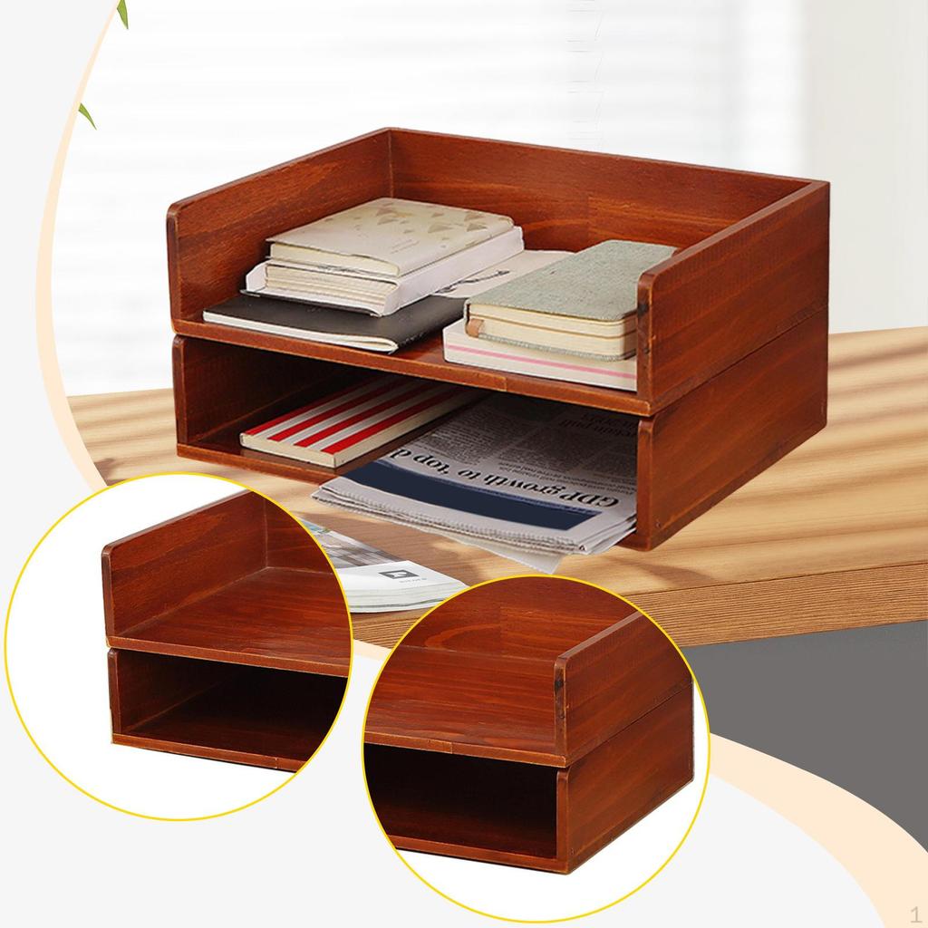 Desk Letter Trays Document Storage Rack Desktop File Organizer Compact